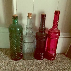 4 Decorative glass bottles